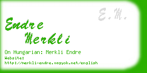 endre merkli business card